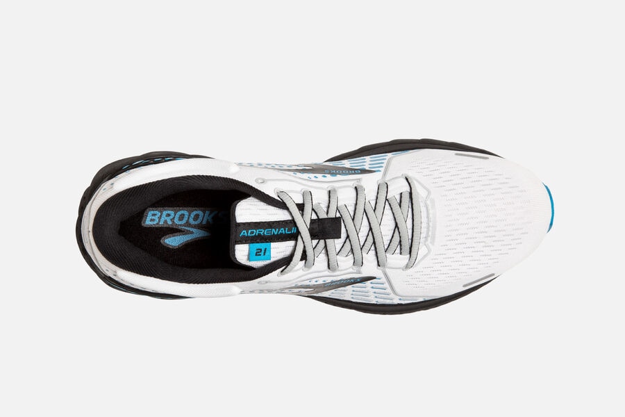 Brooks Adrenaline GTS 21 Road Running Shoes Mens - White/Black/Blue - NOZXL-9384